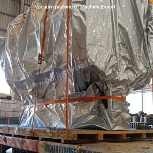 Aluminum foil vacuum packing with lashing belts