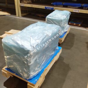 vacume packed machine on wooden box